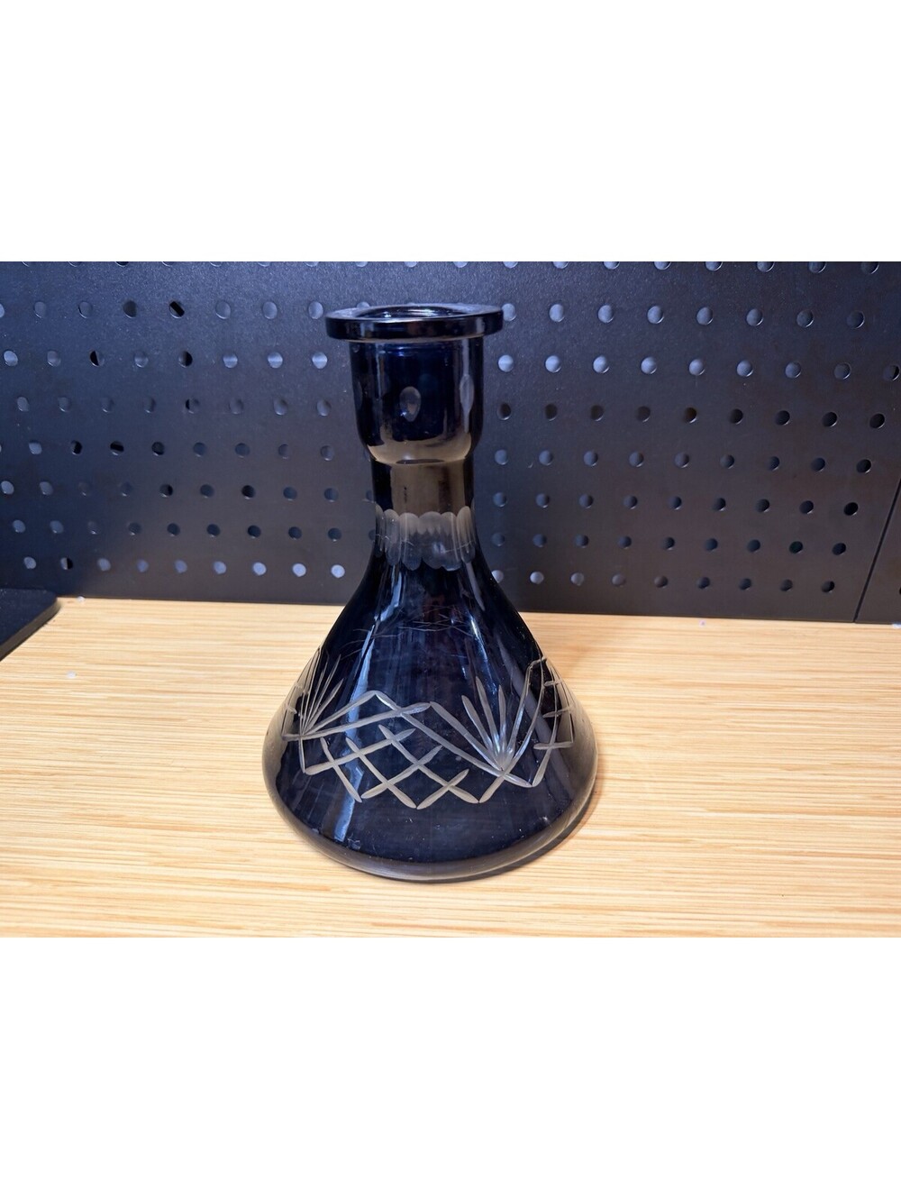 Vintage Black Flashed Cut Glass Decanter